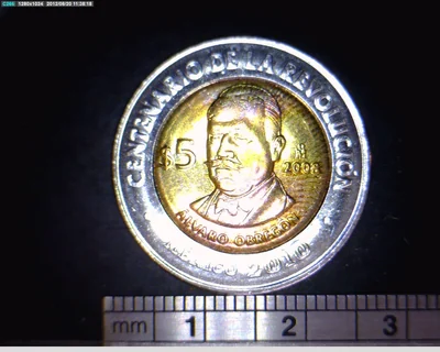 5 Pesos Centenario de la Revolución Mexicana: Álvaro Obregón 2008 · Reverso