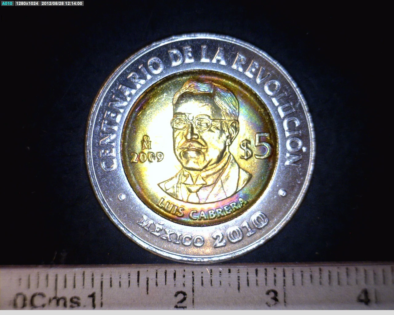 5 Pesos Centenario de la Revolución Mexicana: Luis Cabrera 2009 · Reverso
