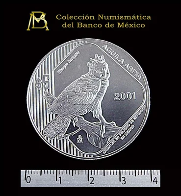5 Pesos Plata Águila Arpía 2001