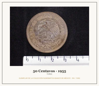 50 Centavos Cobre · Cuauhtémoc · 1955