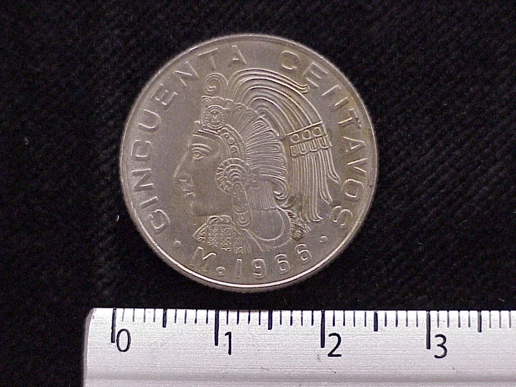 50 Cuproníquel 1966 . Inventario Banxico 11900 (reverso)