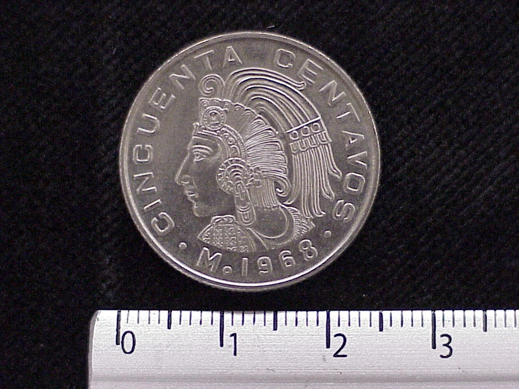 50 Cuproníquel 1968 . Inventario Banxico 11907 (reverso)