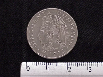 50 Cuproníquel 1970 . Inventario Banxico 11913 (reverso)
