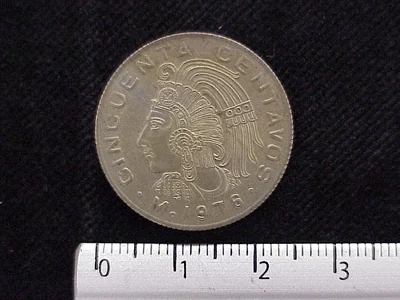 50 Cuproníquel 1976 . Inventario Banxico 11935 (reverso)