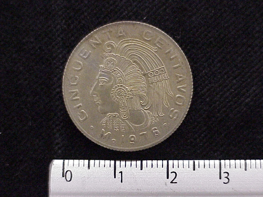 50 Cuproníquel 1976 . Inventario Banxico 11935 (reverso)