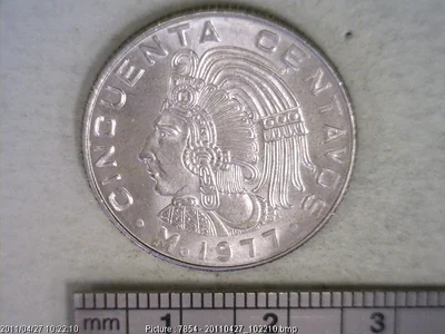 50 Cuproníquel 1977 . Inventario Banxico 15725 (reverso)