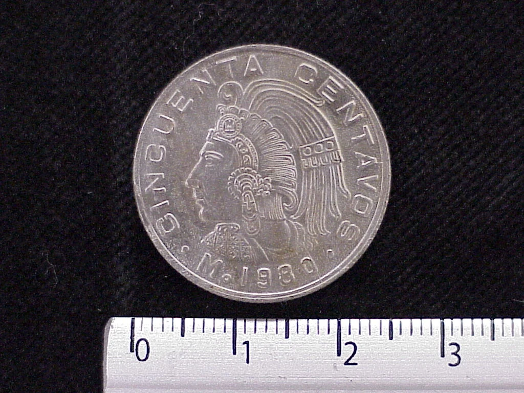 50 Cuproníquel 1980 . Inventario Banxico 11955 (reverso)