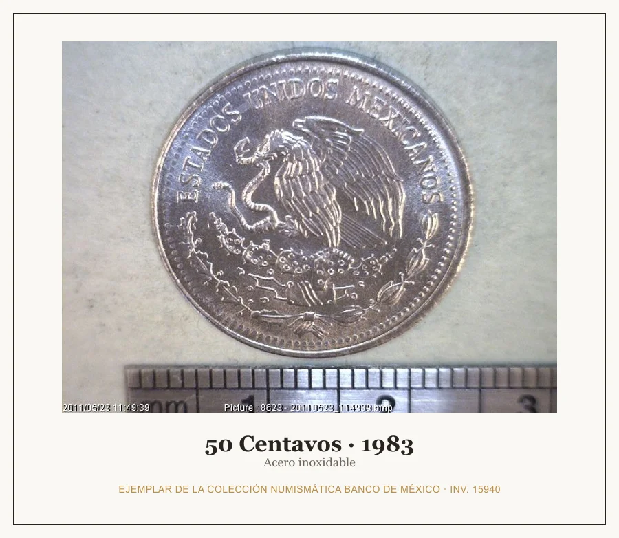 Moneda destacada de la serie 50 Centavos Acero Inoxidable