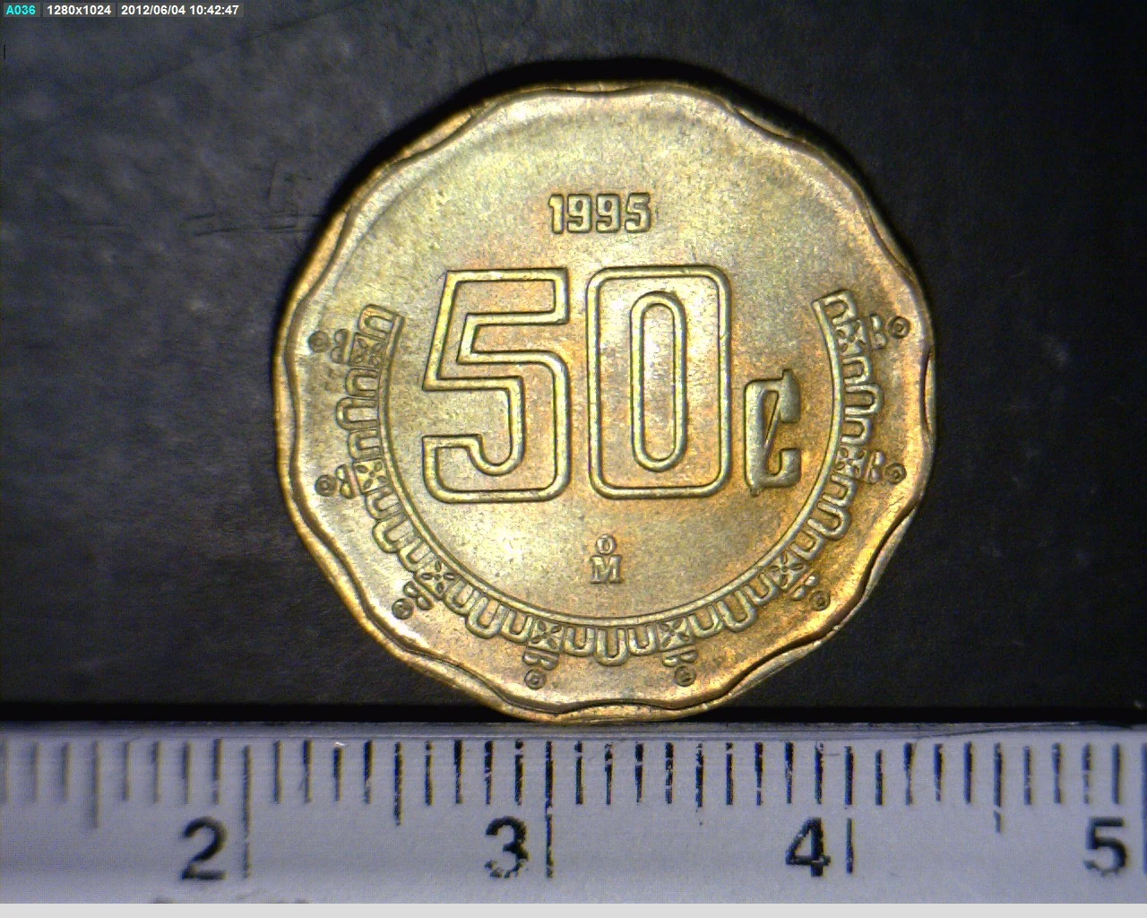 50 Bronce Aluminio 1995 . Inventario Banxico 18995 (reverso)