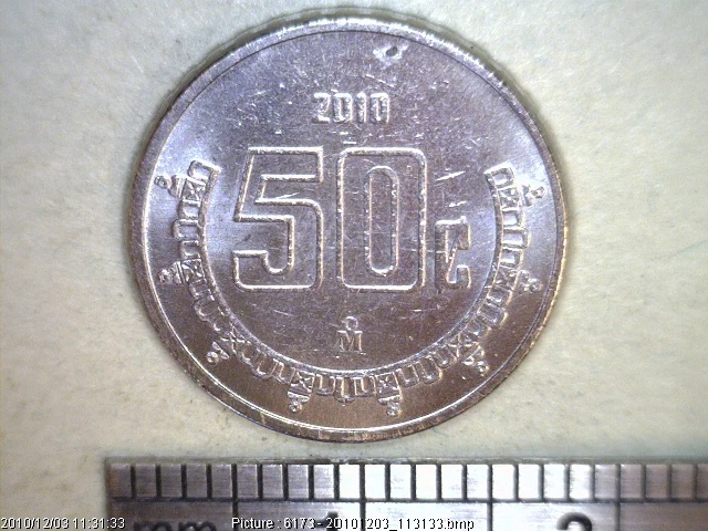 50 Acero inoxidable 2010 . Inventario Banxico 22644 (reverso)