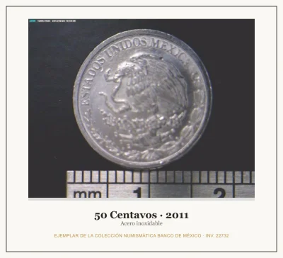 50 Centavos · 2011 — Ejemplar de la Colección Numismática Banco de México, inv. 22732