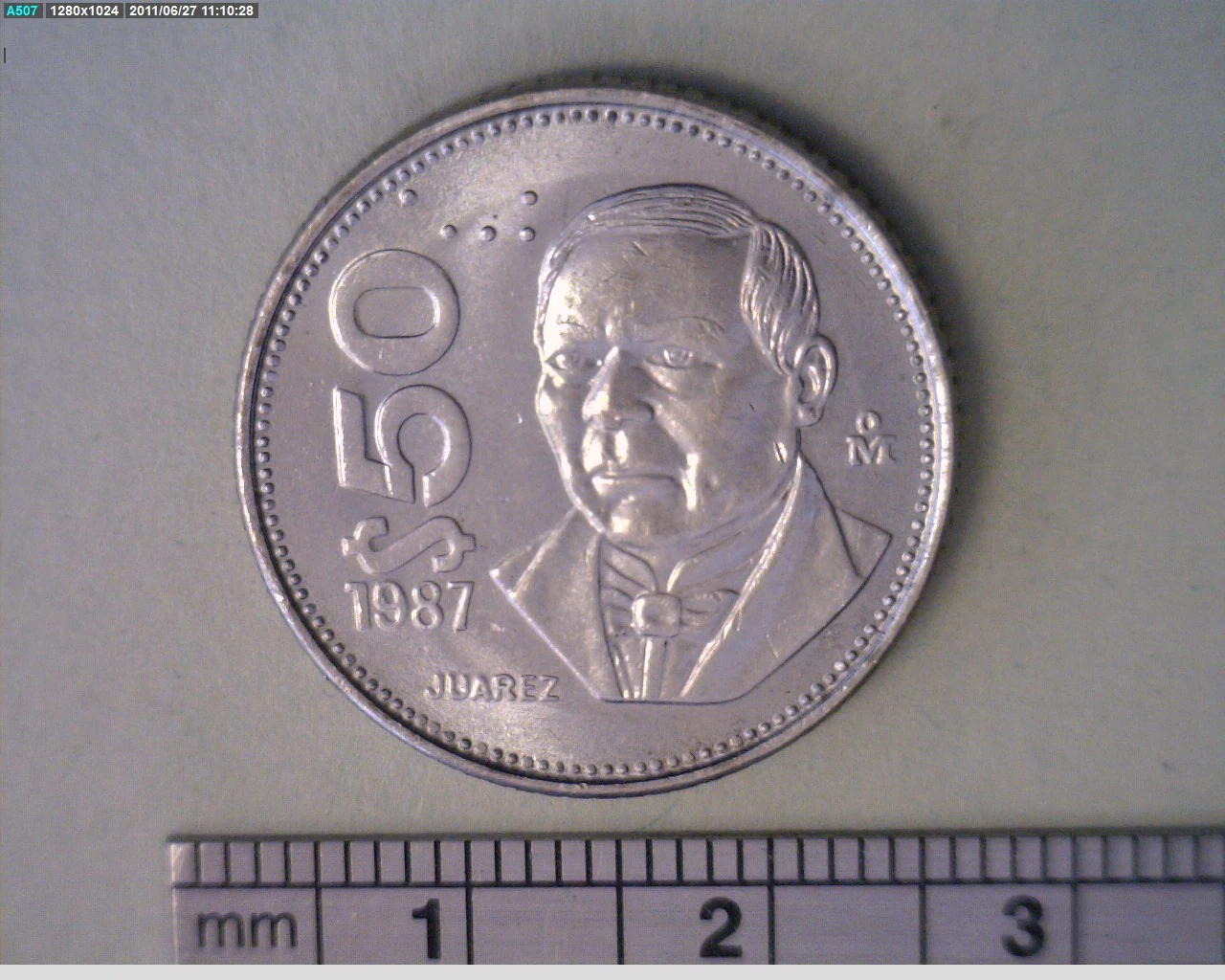 50 Pesos Cuproníquel 1987 (reverso)