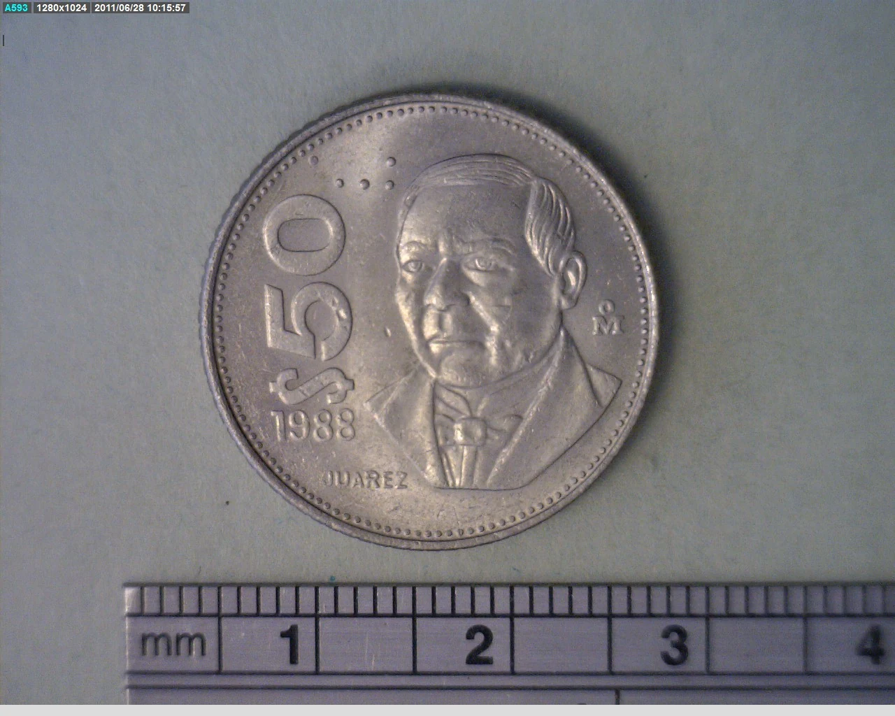 50 Pesos Juárez Cuproníquel 1988 (reverso)