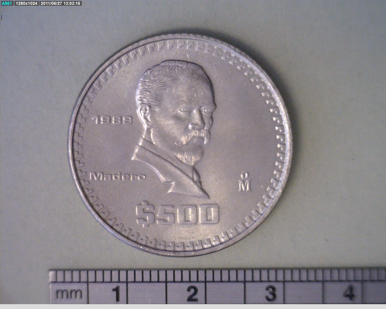 500 Pesos Madero Cuproníquel 1988 (reverso)