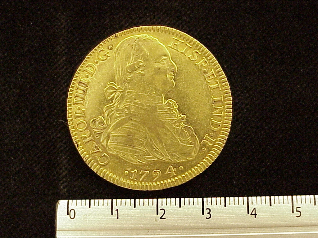 8 Escudos Carlos IV 1794 · Anverso