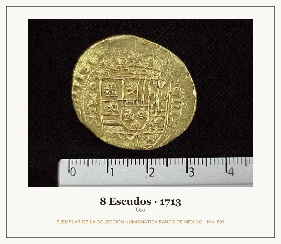 Moneda destacada de la serie 8 Escudos Felipe V Primera Epoca