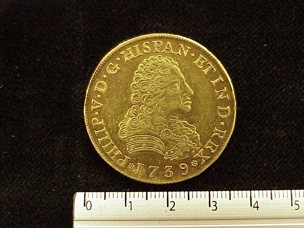 8 Escudos Felipe V Segunda Epoca 1739 · Anverso