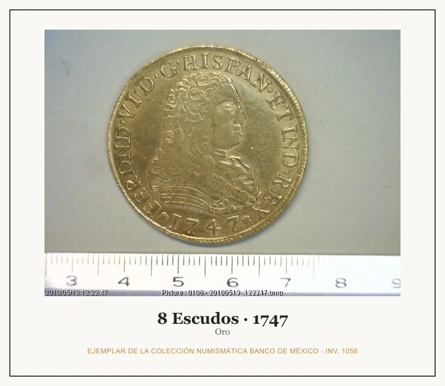 Moneda destacada de la serie 8 Escudos Fernando VI