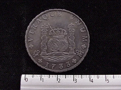 8 Reales Columnario Felipe V 1732-1733 Mo-F
