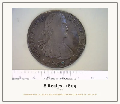 8 Reales · 1809 — Ejemplar de la Colección Numismática Banco de México, inv. 2410