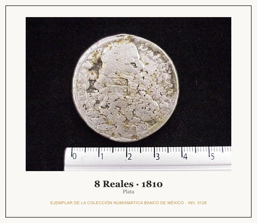 8 Reales · 1810 — Ejemplar de la Colección Numismática Banco de México, inv. 3128