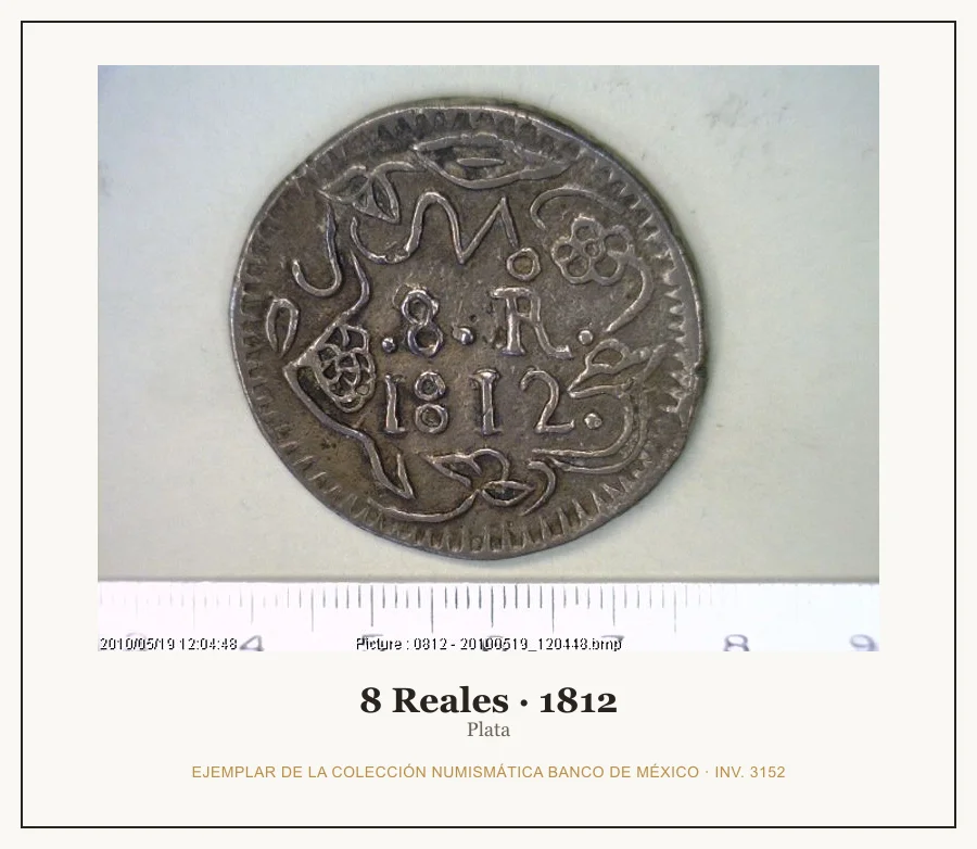 8 Reales · 1812 — Ejemplar de la Colección Numismática Banco de México, inv. 3152