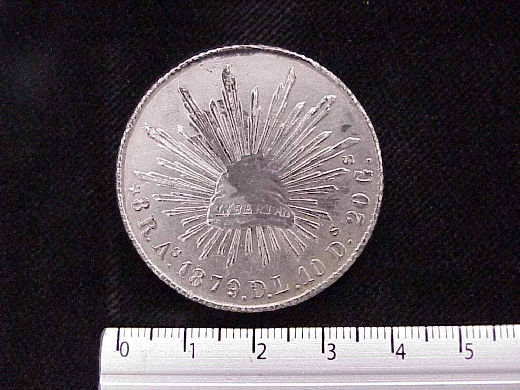 8 Plata 1879 . Inventario Banxico 5724 (reverso)