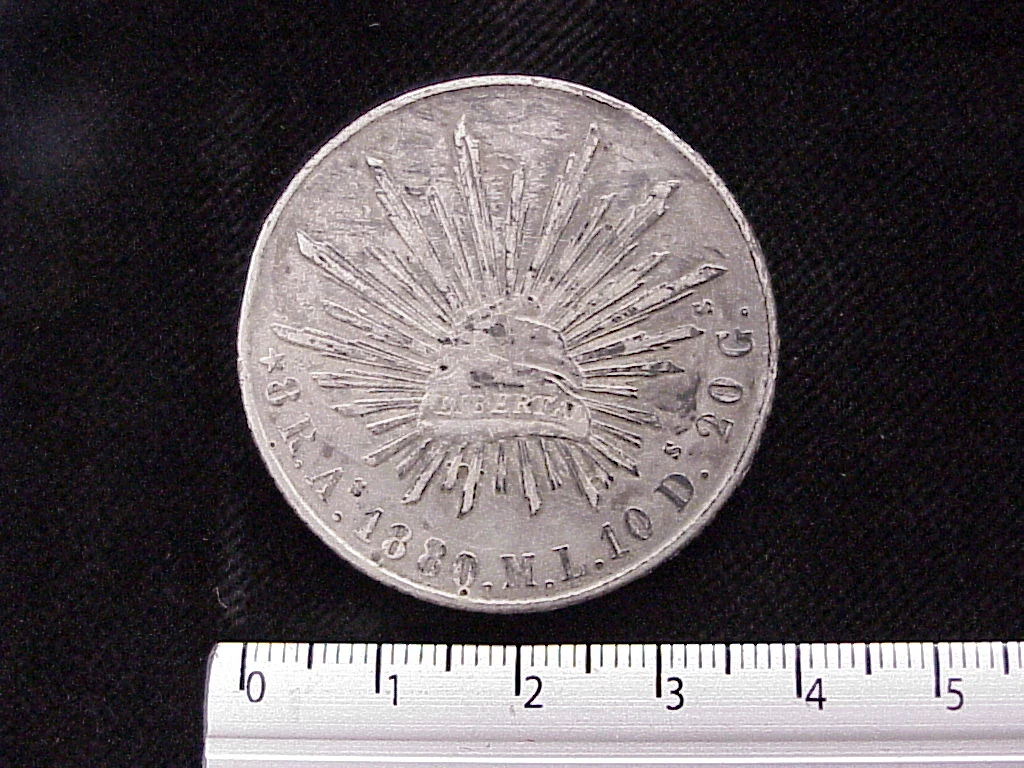 8 Plata 1880 . Inventario Banxico 5728 (reverso)