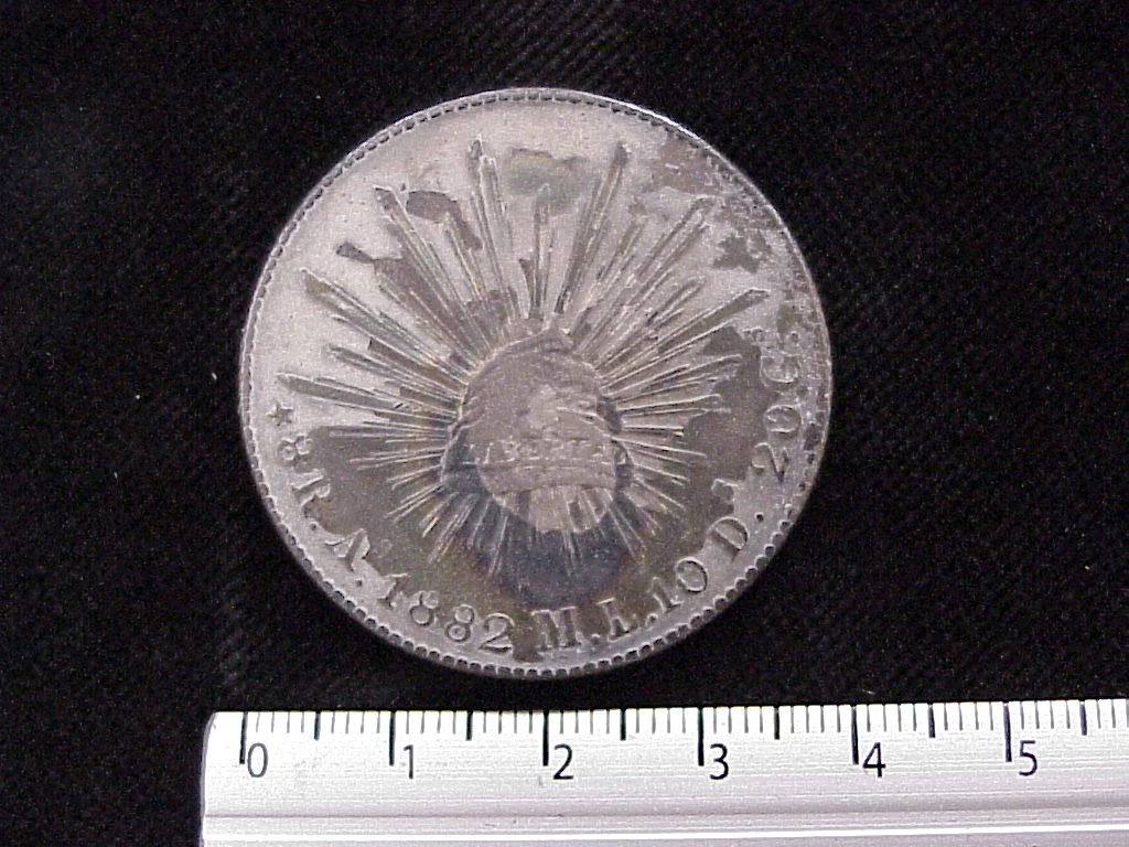 8 Plata 1882 . Inventario Banxico 5734 (reverso)