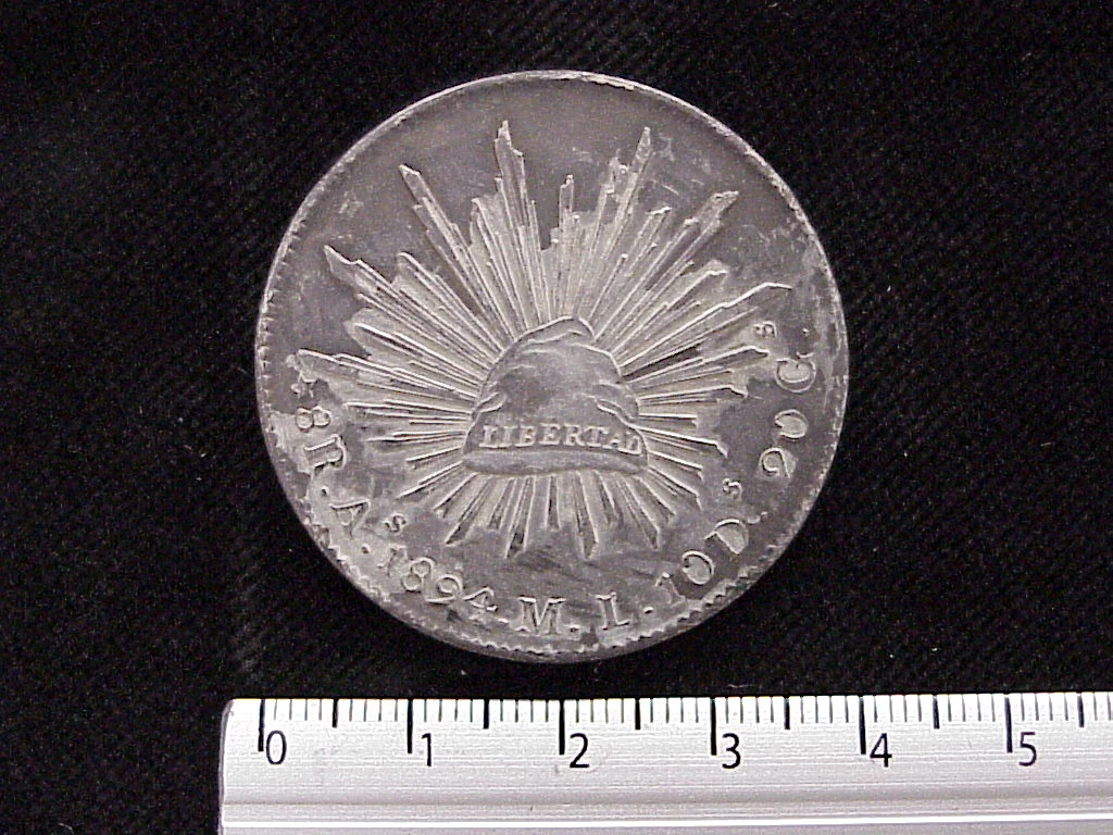 8 Plata 1894 . Inventario Banxico 5773 (reverso)