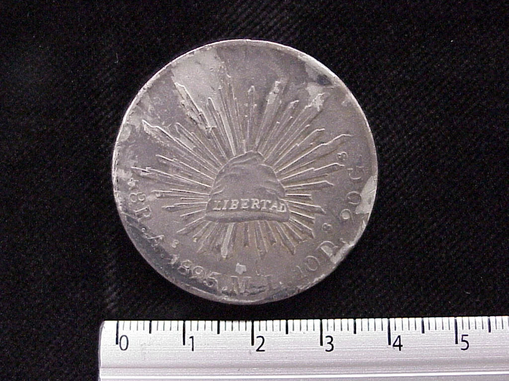 8 Plata 1895 . Inventario Banxico 5778 (reverso)
