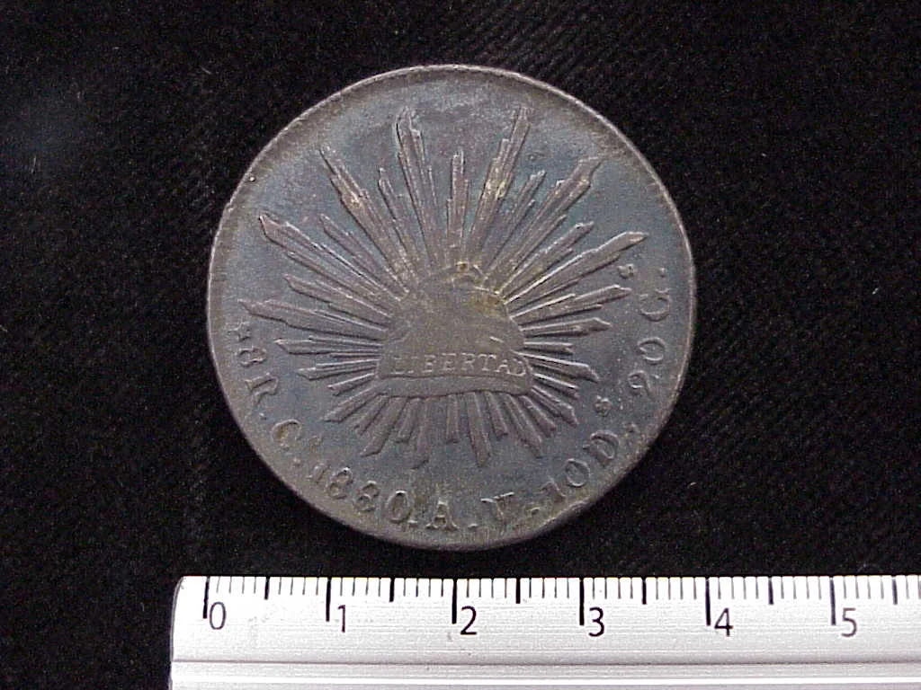 8 Plata 1880 . Inventario Banxico 6574 (reverso)