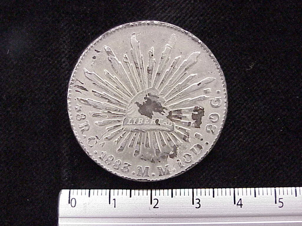 8 Plata 1883 . Inventario Banxico 6590 (reverso)