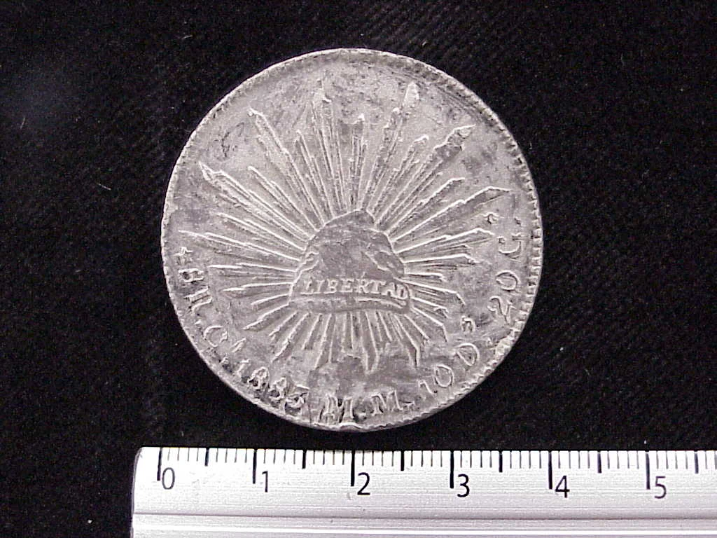 8 Plata 1885 . Inventario Banxico 6599 (reverso)