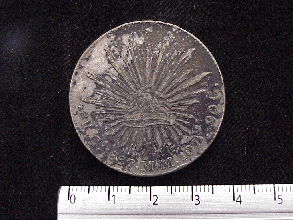 8 Plata 1887 . Inventario Banxico 6607 (reverso)