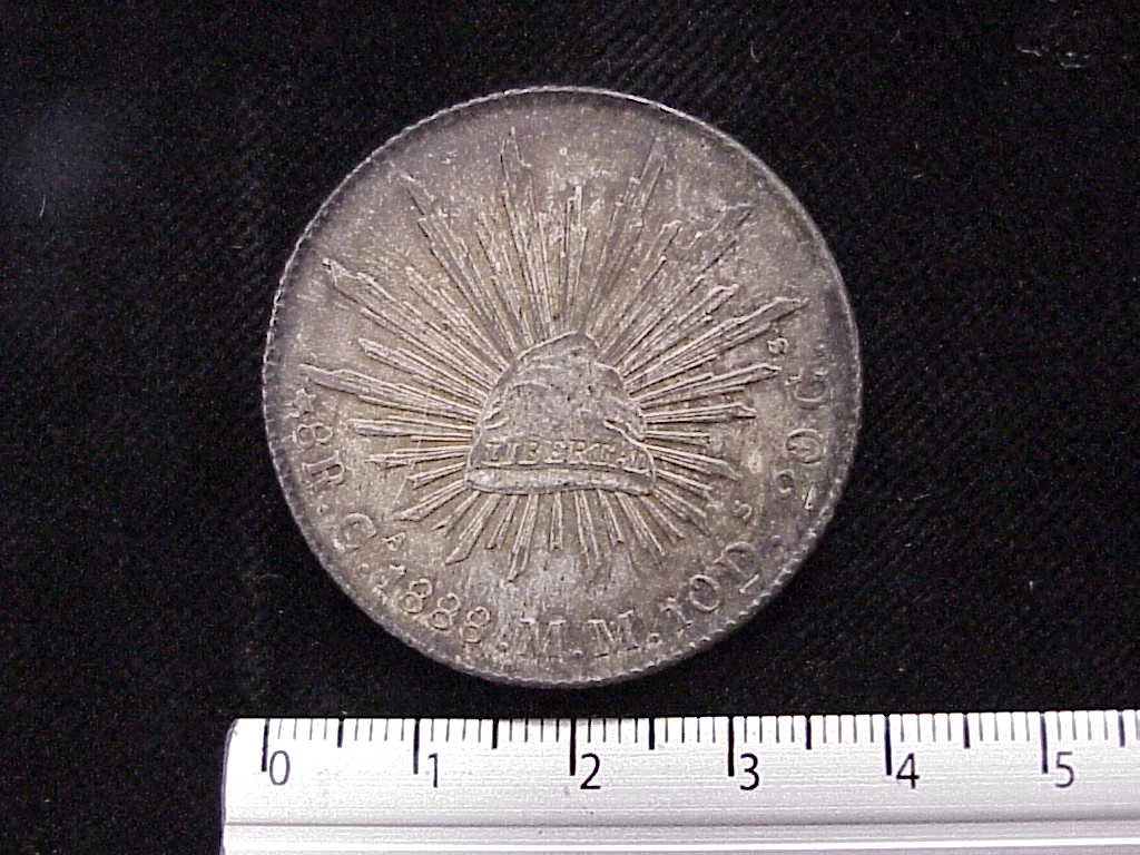 8 Plata 1888 . Inventario Banxico 6611 (reverso)