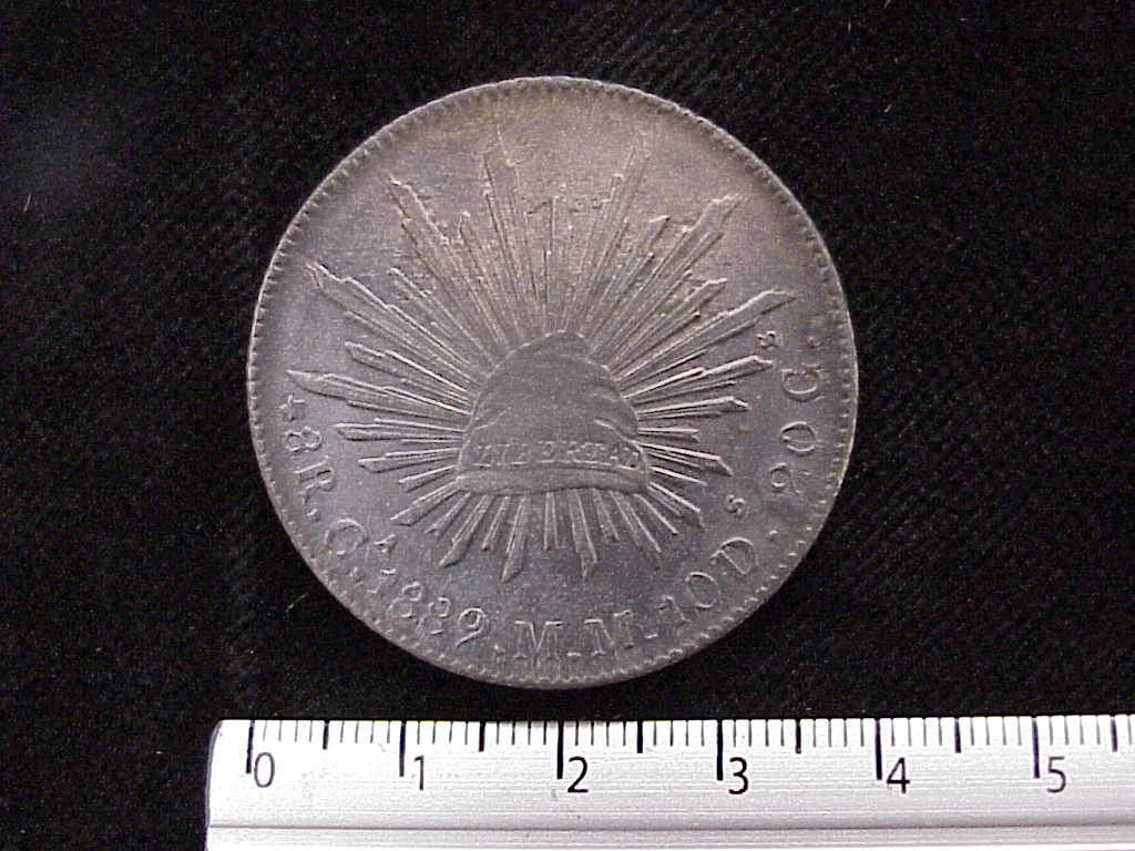 8 Plata 1889 . Inventario Banxico 6616 (reverso)