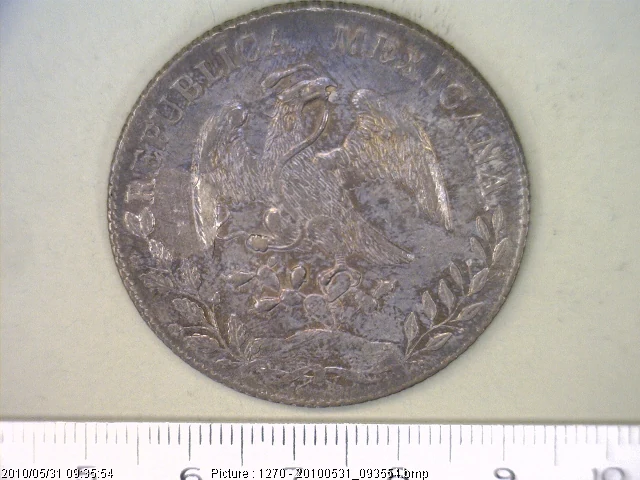 8 Plata 1891 . Inventario Banxico 6622 (anverso)