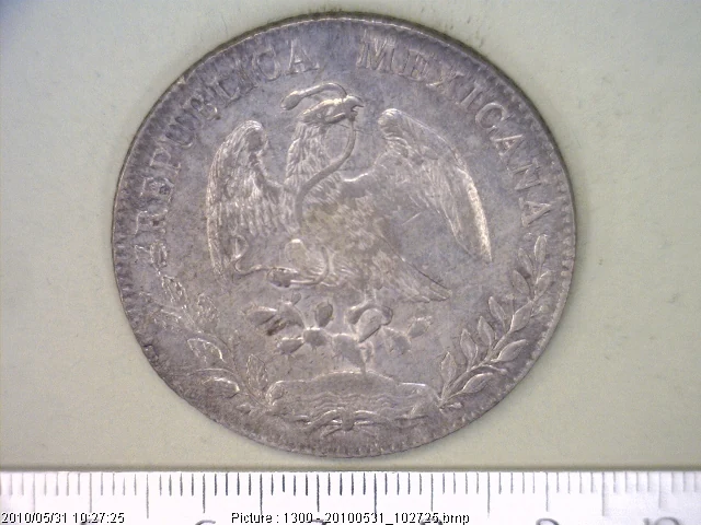 8 Plata 1895 . Inventario Banxico 6637 (anverso)