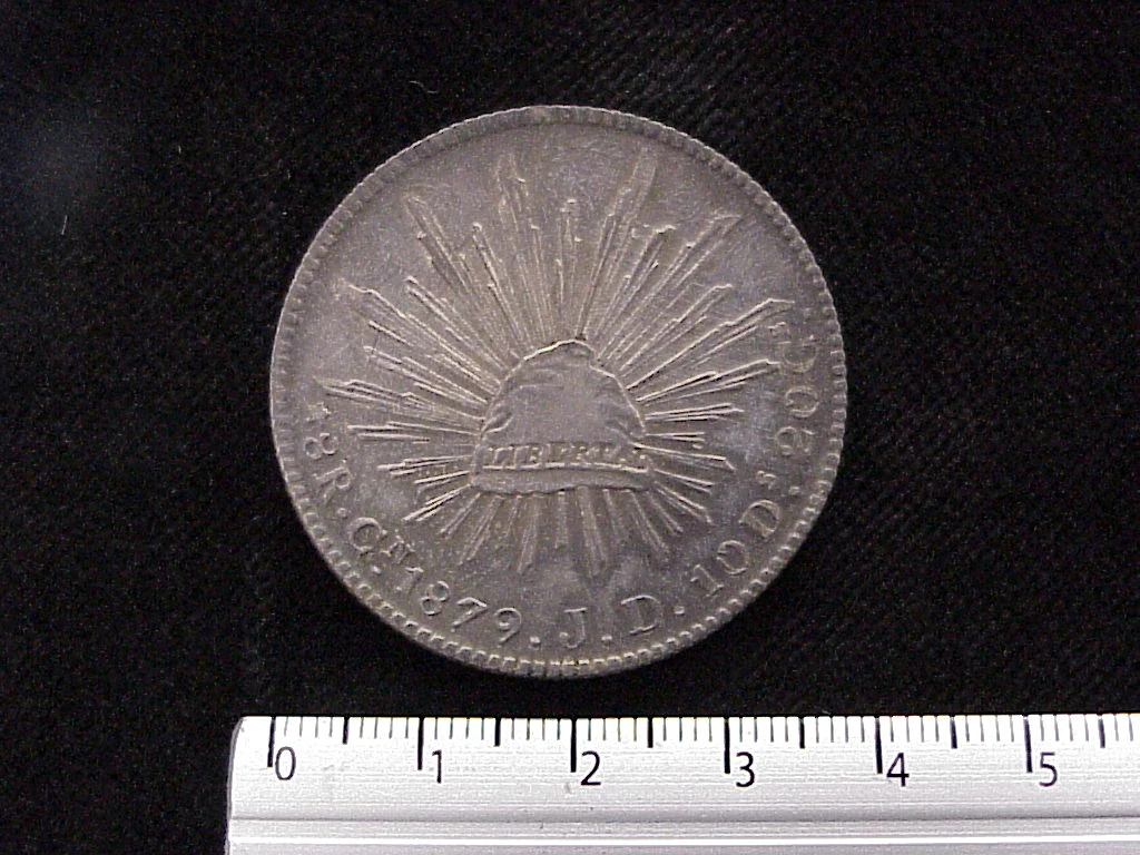 8 Plata 1879 . Inventario Banxico 6018 (reverso)