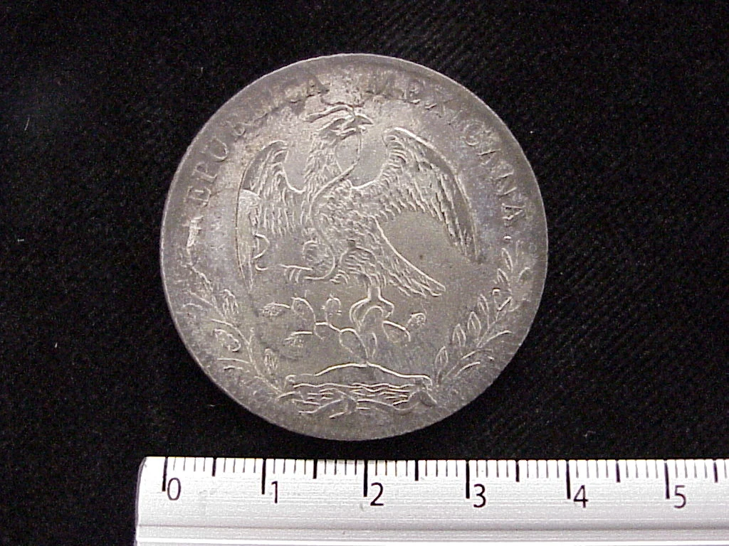 8 Plata 1885 . Inventario Banxico 6040 (anverso)
