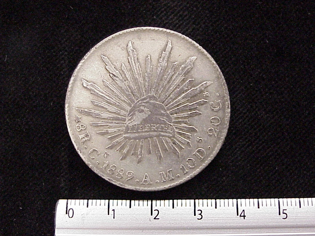 8 Plata 1889 . Inventario Banxico 6057 (reverso)
