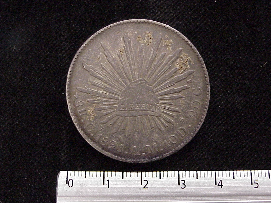 8 Plata 1891 . Inventario Banxico 6063 (reverso)