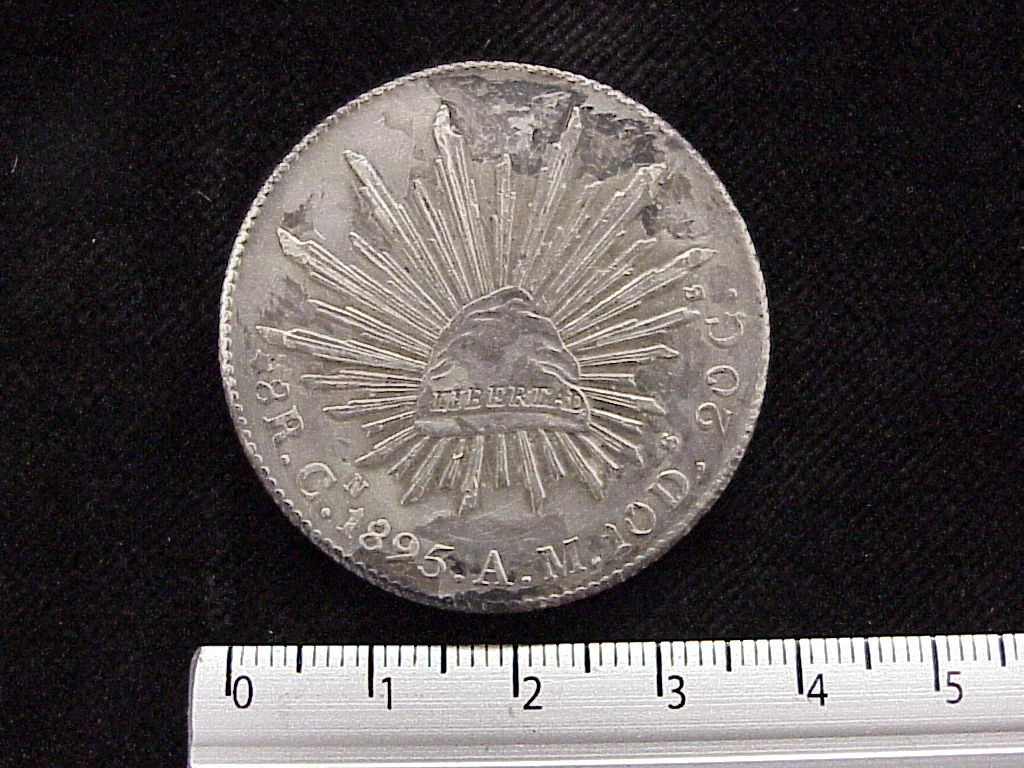 8 Plata 1895 . Inventario Banxico 6077 (reverso)