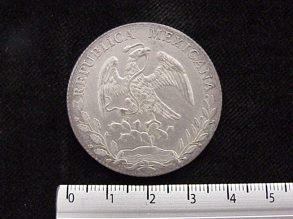 8 Plata 1897 . Inventario Banxico 6083 (anverso)
