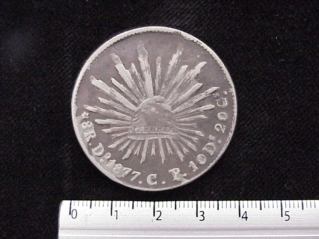 8 Plata 1878 . Inventario Banxico 6977 (anverso)