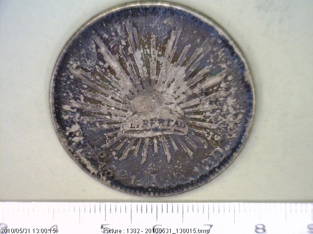 8 Plata 1891 . Inventario Banxico 7034 (reverso)