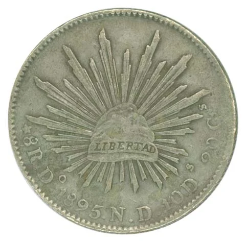 8 Plata 1895 . Inventario Banxico 23532 (reverso)