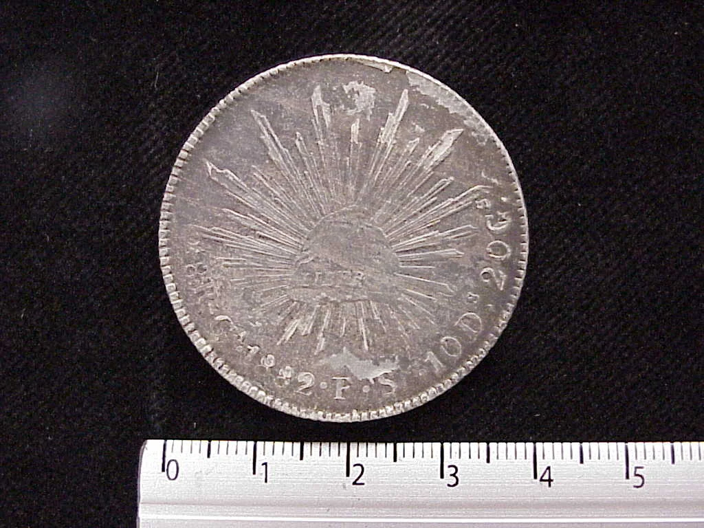 8 Plata 1882 . Inventario Banxico 7478 (reverso)