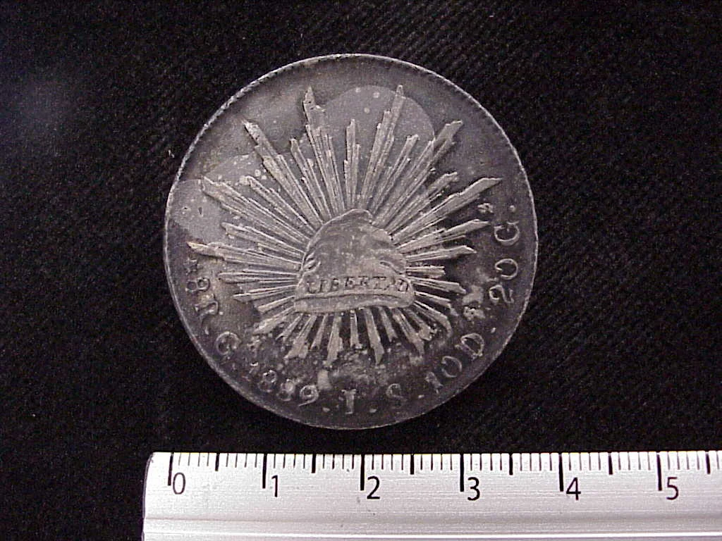 8 Plata 1889 . Inventario Banxico 7508 (reverso)